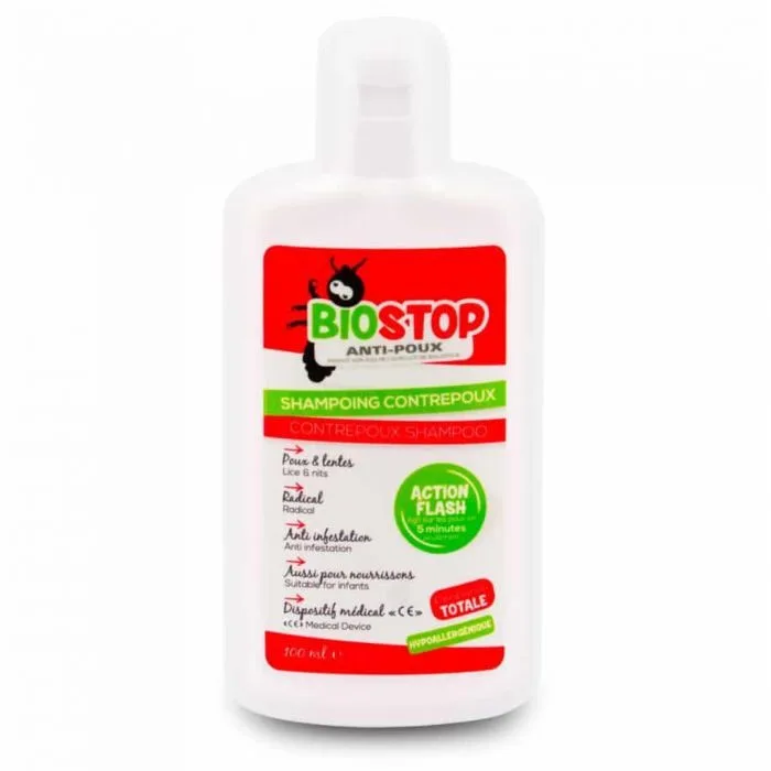 Biostop contre poux shampooing action flash 5min 100 ml