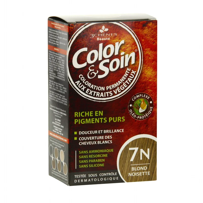 Les 3 Chenes Color & Soin Coloration permanente Extraits végétaux 7N Blond noisette