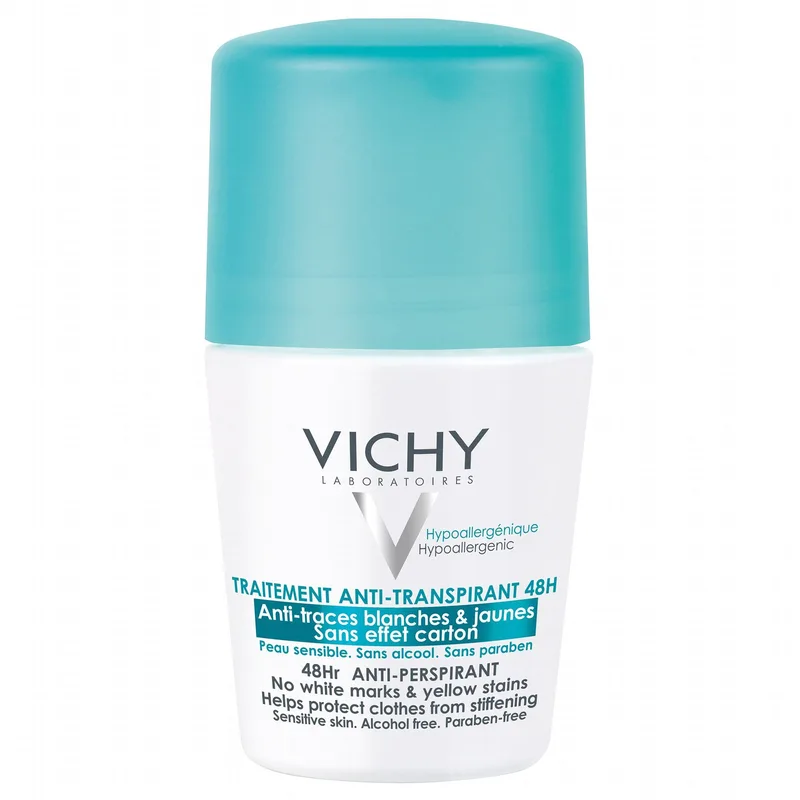 Vichy Traitement Anti-transpirant - Anti-traces Blanches et Jaunes 48h (Bille) 50 ml