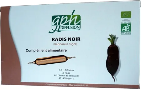 Gph Diffusion Radis noir Bio Pur Jus 20 ampoules de 15 ml