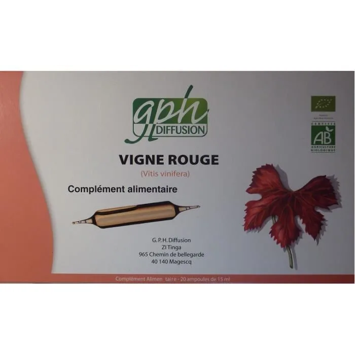 Gph Diffusion Vigne Rouge BIO 20 ampoules