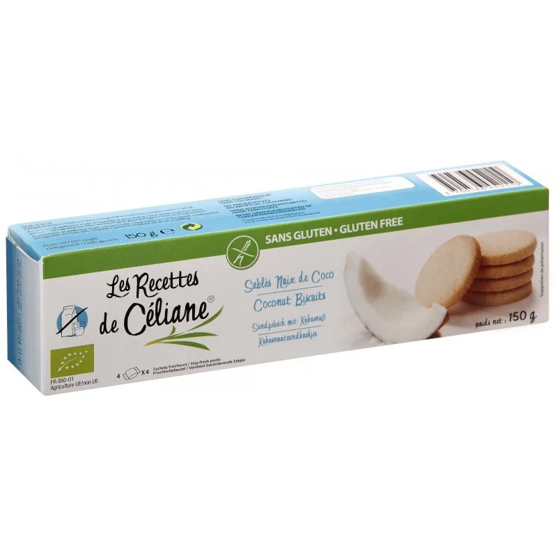 Les Recettes de Céliane Sables Noix de Coco 150 g