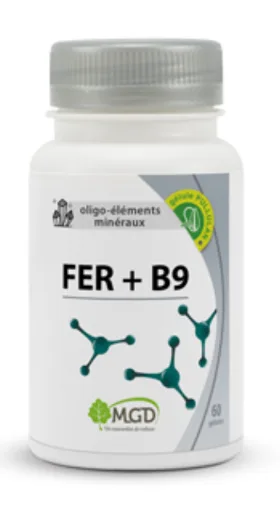 Mgd nature Fer + B9 60 gélules