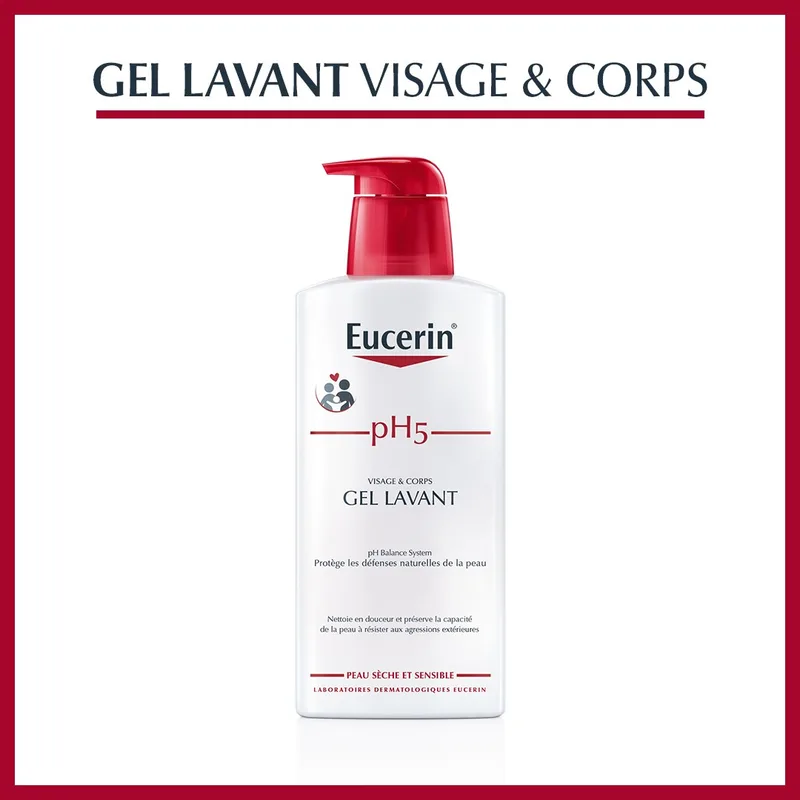 Eucerin PH5 Protection Gel Lavant Visage et Corps 400 ml