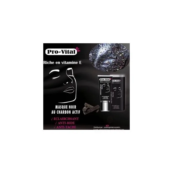 Pro-vital masque noir au charbon actif 100 ml