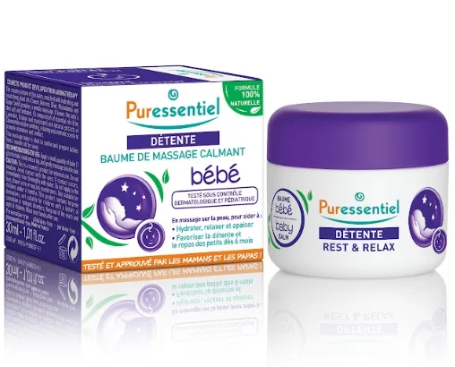 Puressentiel Baume de massage calmant bébé détente 3 He - 30 ml