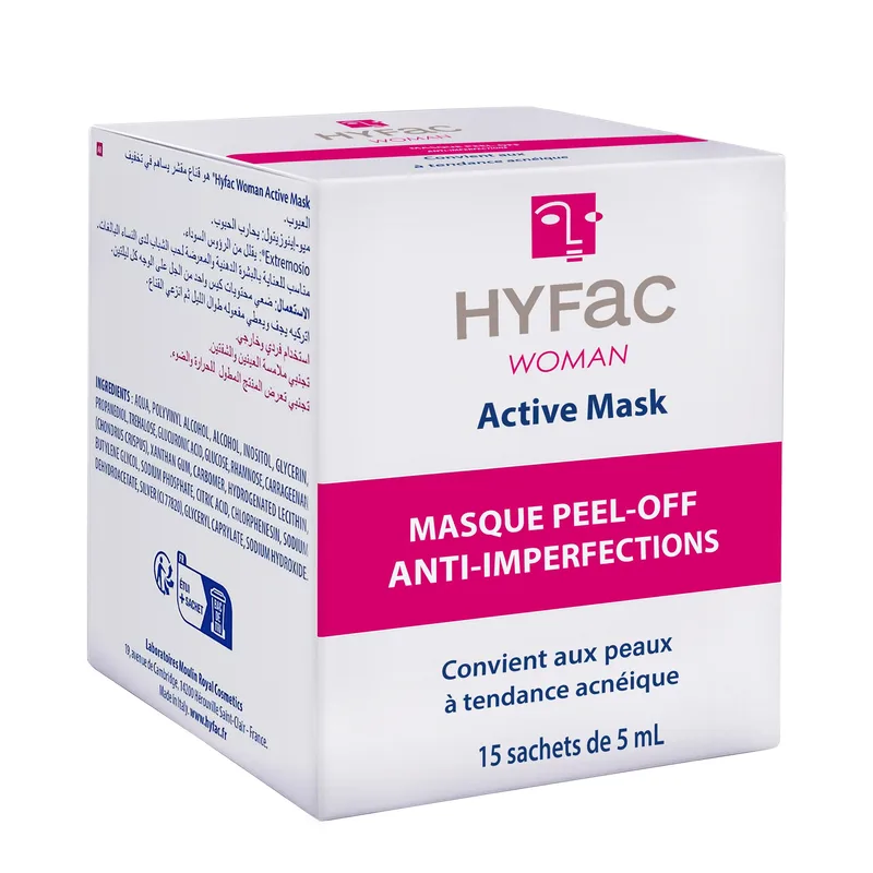 Hyfac Woman Active Mask Masque Peel-Off 15 Sachets