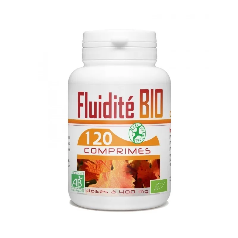 Gph Diffusion Fluidité BIO Complexe (Vigne Rouge, Bardane, Hamamelis) 400 mg 120 Comprimés