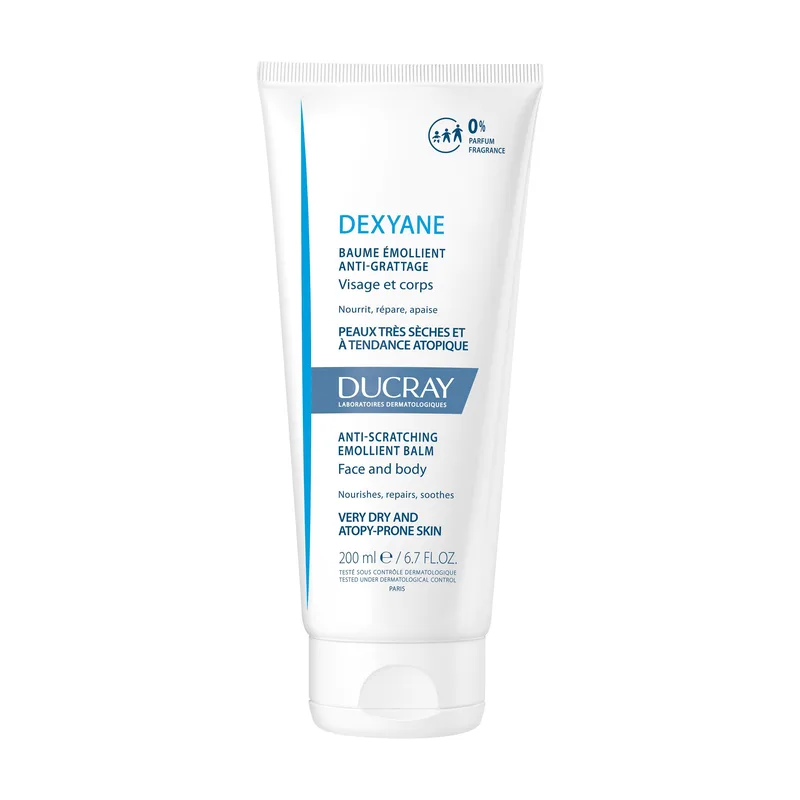 Ducray – Baume Émollient Anti-grattage – Crème pour peaux très sèches et à tendance atopique – Dexyane 200 ml