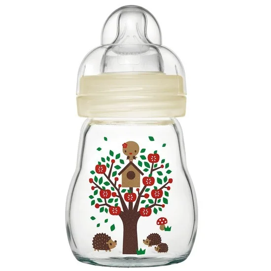 MAM Biberon en Verre Feel Good 1ER Age Blanc 170 ml