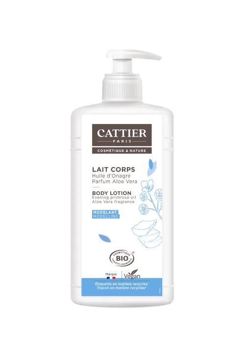 Cattier Lait Corps Modelant Aloe Vera / Onagre - 500 ml