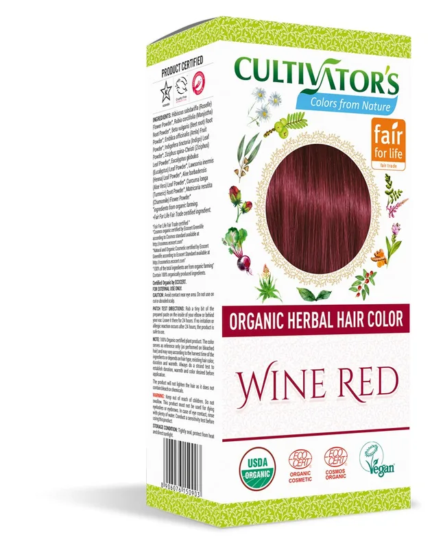 Cultivator's Organic Herbal Hiar Color Wine Red