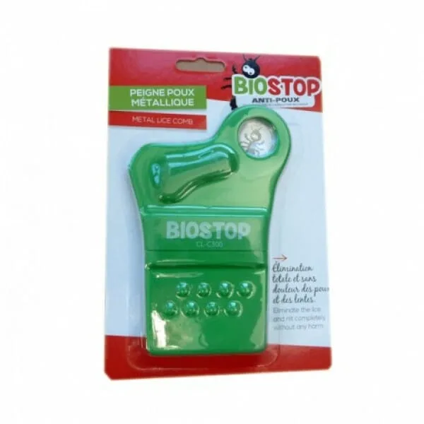 Biostop Peigne Anti Poux et Lentes Metallique