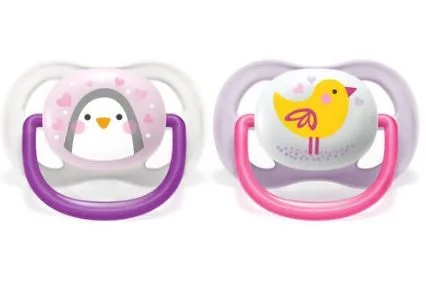 Avent Sucette Ultra Air Animals 0-6 Mois SCF080/06 Poussin Pingouin