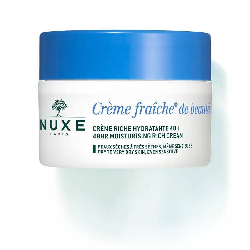 Nuxe Creme Fraiche de Beaute Enrichie Creme Riche Hydratante et Apaisante 24h 50 ml - Peaux Sèches et Très Sèches