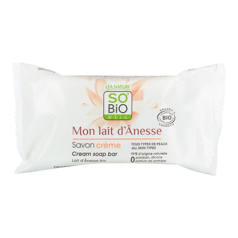 SO'BiO Savon Creme Bloc au Lait d'Anesse 100 g