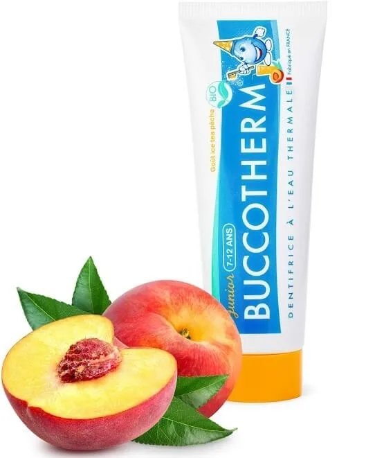 Buccotherm Dentifrice Junior 7-12 ans Ice Tea Pêche certifié BIO 50 ml
