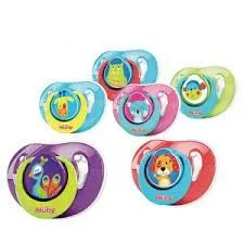 Nûby Sucette en silicone classique orthodentique avec picots de massage et couvercle de protection 6-36m ID92993MOS