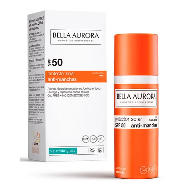 Bella Aurora Gel Solaire Anti Tâche SPF 50+ (50 ml) Peaux mixtes/grasses