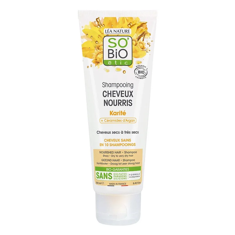 SO'BiO Shampoing cheveux nourris au karité 250 ml