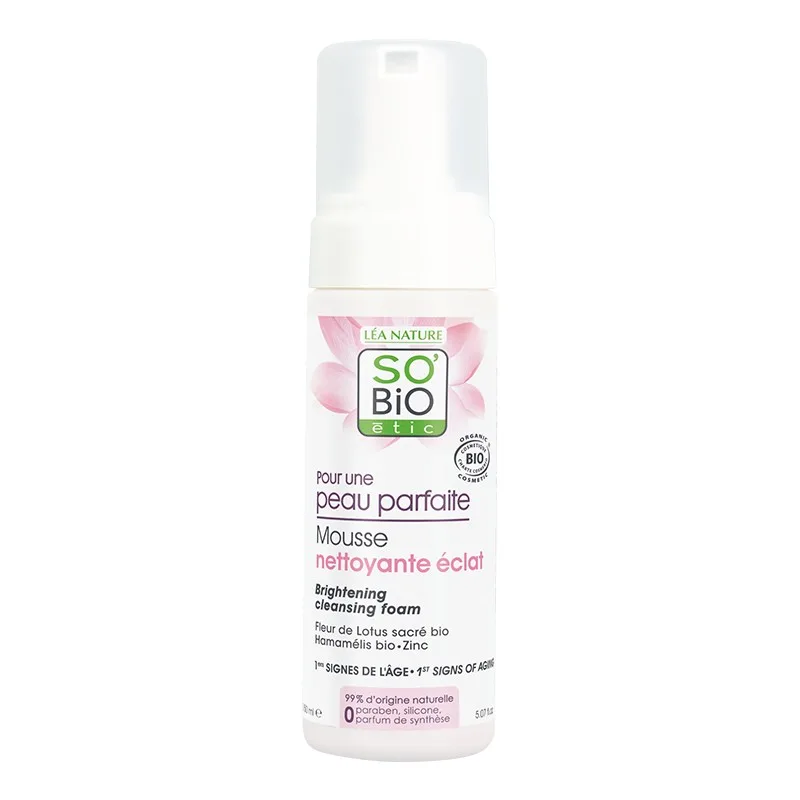 SO'BiO Mousse Nettoyante – Éclat -150 ml