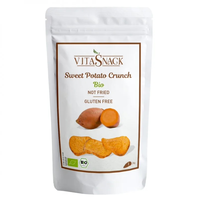 Vitasnack Croustillant de patate douce bio sans gluten, sel ni sucre