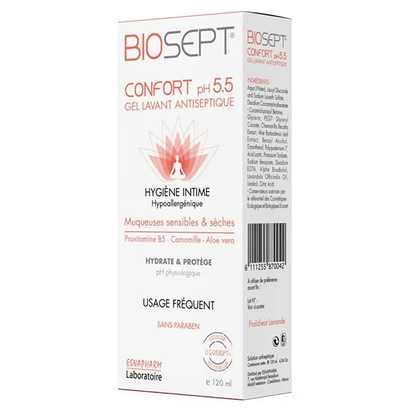 Biosept 5.5 Gel Nettoyant Traitant 120 ml