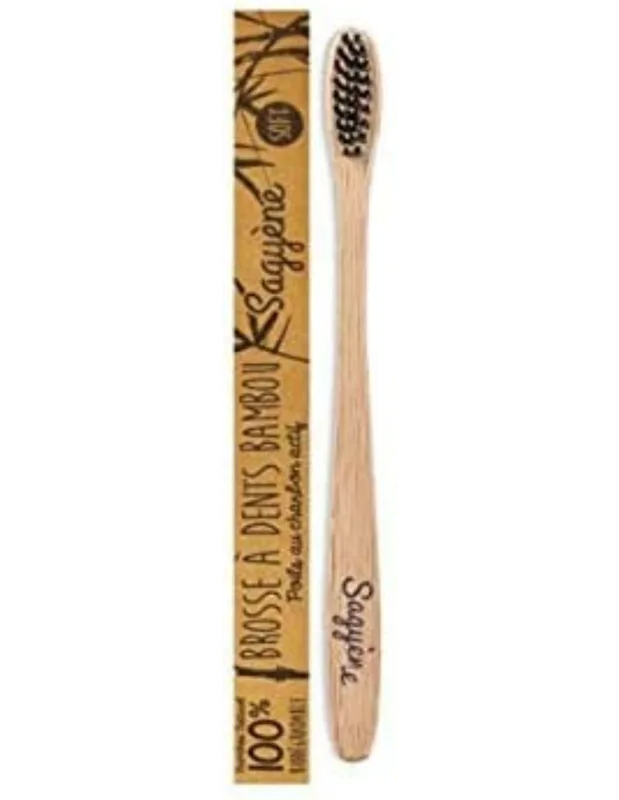 Sagyene Brosse à dents Bambou aux poils de Charbon Actif