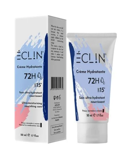 Eclin crème hydratante peau normale à mixte 72h 50 ml