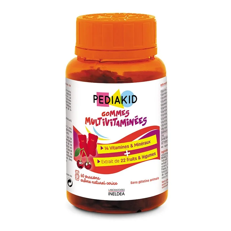 Pediakid Gommes Multivitaminées 60 oursons
