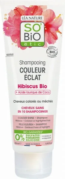 SO'BiO Shampoing Couleur Eclat Hibiscus 250 ml