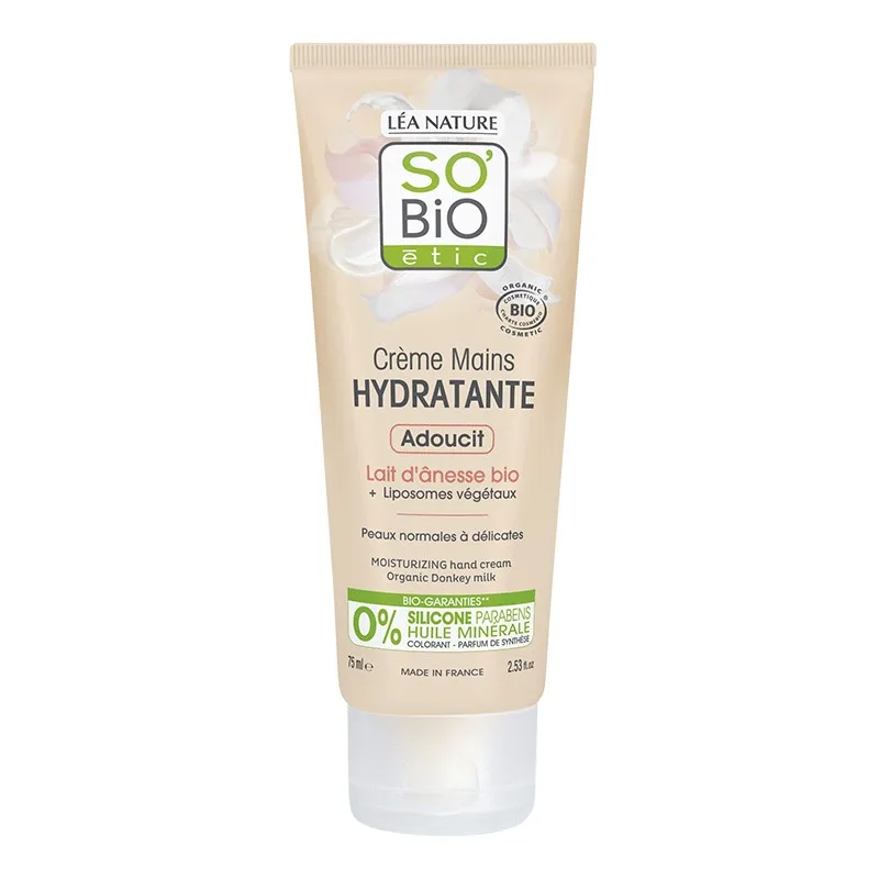 SO'BiO Creme mains au lait d’ânesse 75 ml