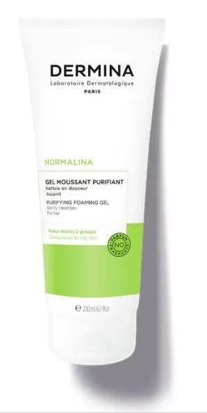 Dermina Normalina Gel Moussant Purifiant Peaux Mixtes A Grasses 200 ml