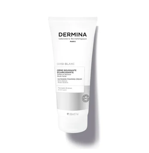 Dermina Sensi-Blanc Creme Moussante Eclaircissante Visage Tous Types de Peaux 200 ml