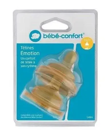 Bébé Confort Tetines Emotion - T.1 3 Vitesses (0/12M) - Latex X2 6944