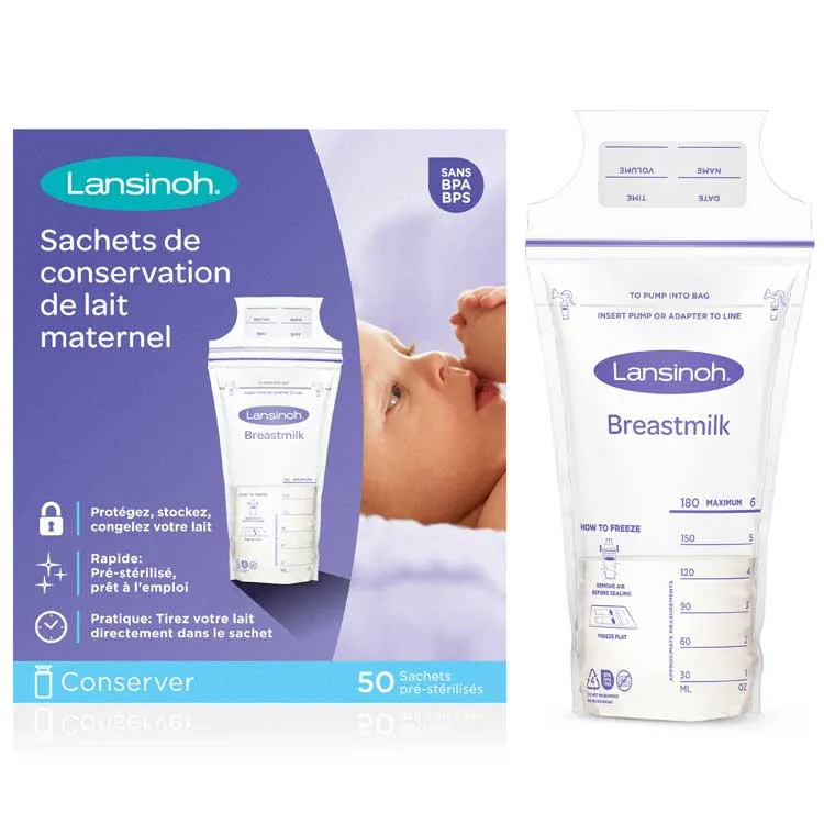 Lansinoh Sachets de Conservation du Lait Maternel 50U