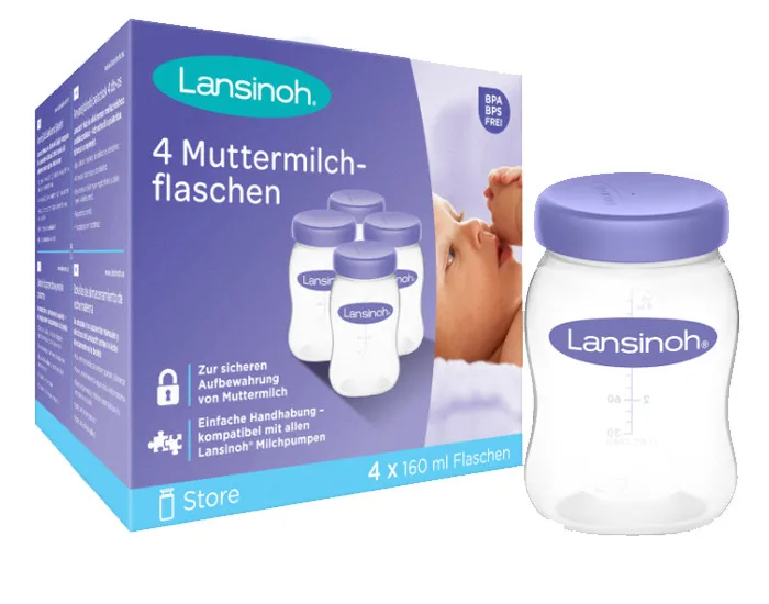 Lansinoh Pots de conservation du lait maternel 4Ux160 ml