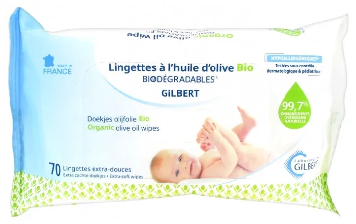 Gilbert Lingettes A l'Huile d'Olive BIO Extra Douce x 70