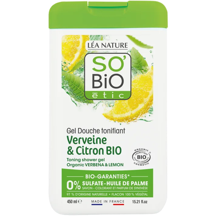 SO'BiO Gel Douche Verveine Citron 450 ml
