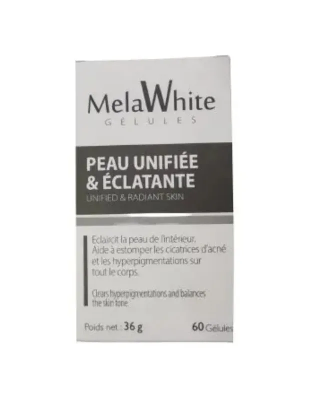 Melawhite peau unifiee et eclatante 60 Gelules