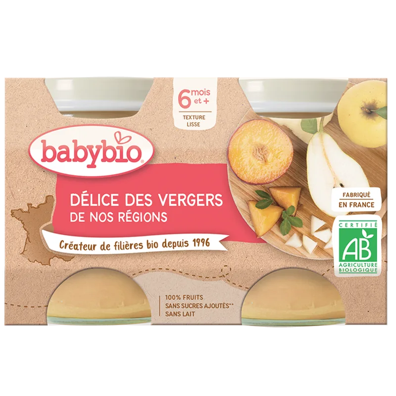 Babybio Délice des Vergers 2X130 g