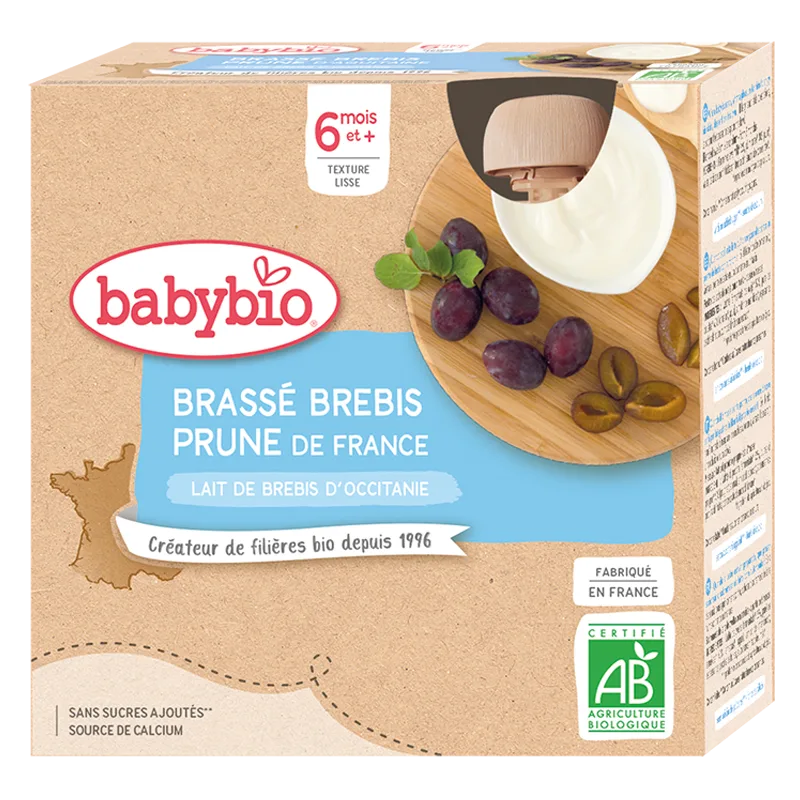 Babybio Brassé Brebis Prune 4x85 g
