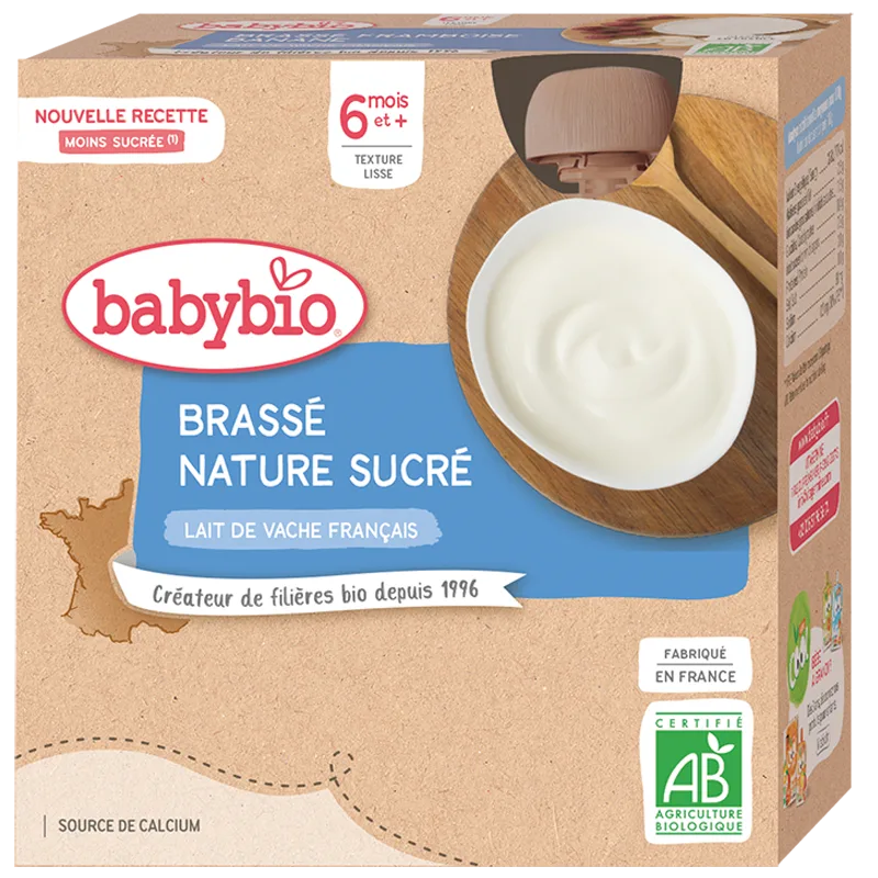Babybio Brassé Nature Sucré 4X85 g