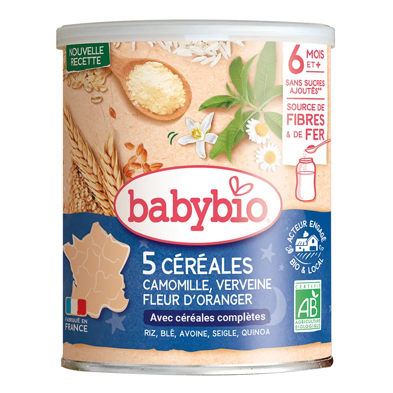 Babybio Céréales Verveine Fleur d’Oranger Camomille 220 g