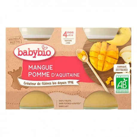 Babybio Pot Mangue Pomme 2 X 130 g