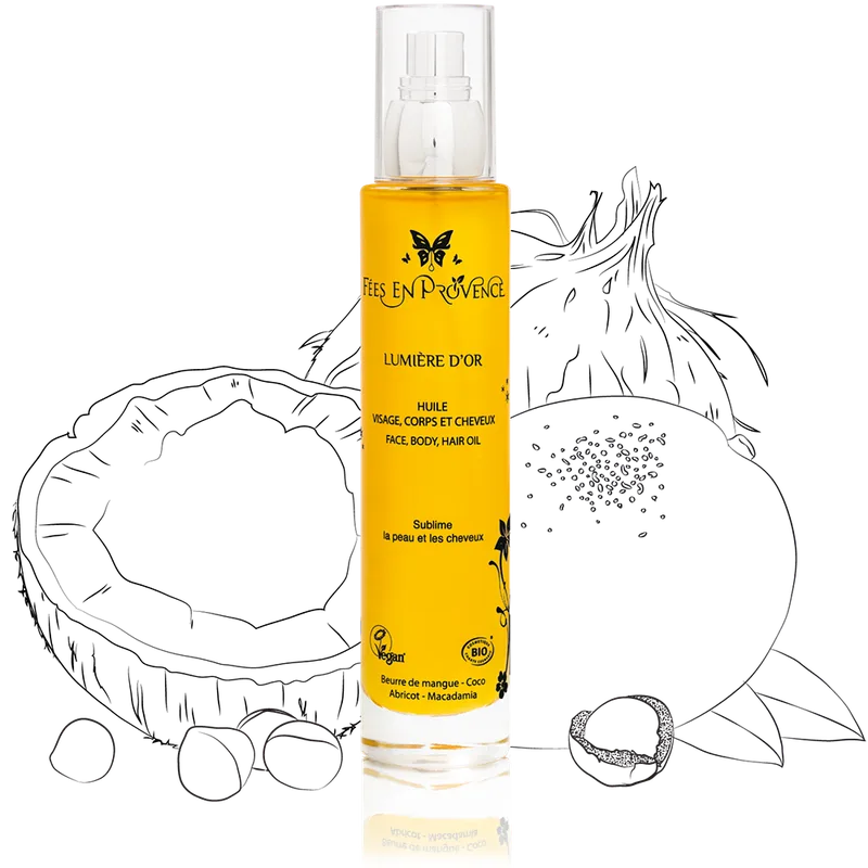 Fees en Provence Lumiere d'Or Huile Visage Cheveux 100 ml