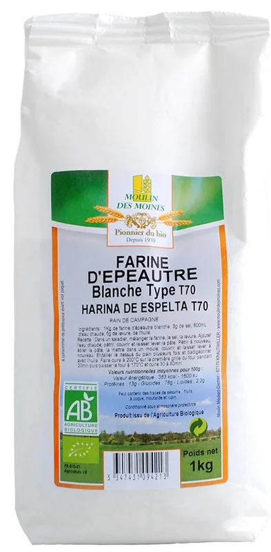 Moulin des Moines Farine d'Epautre Blanche T70 1 kg