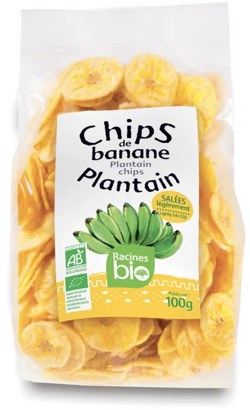 Racines BIO Chips de Banane Plantain Salees 100 g