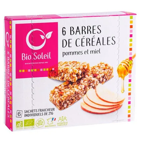 BIO Soleil Barres Cereales Pomme Miel 125 g