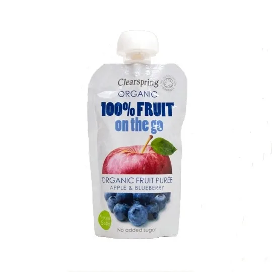 Clearspring Puree de Fruits Pomme Myrtille 120 g